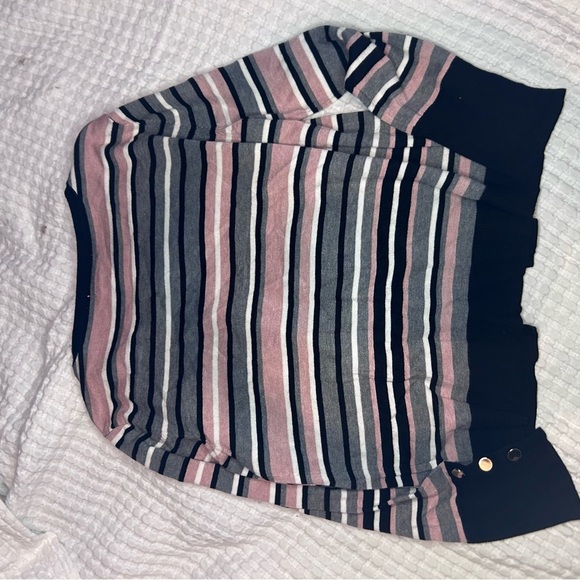 Retrology Striped Button Front Cardigan with Sleeve Detail | Size M - Picture 3 of 7